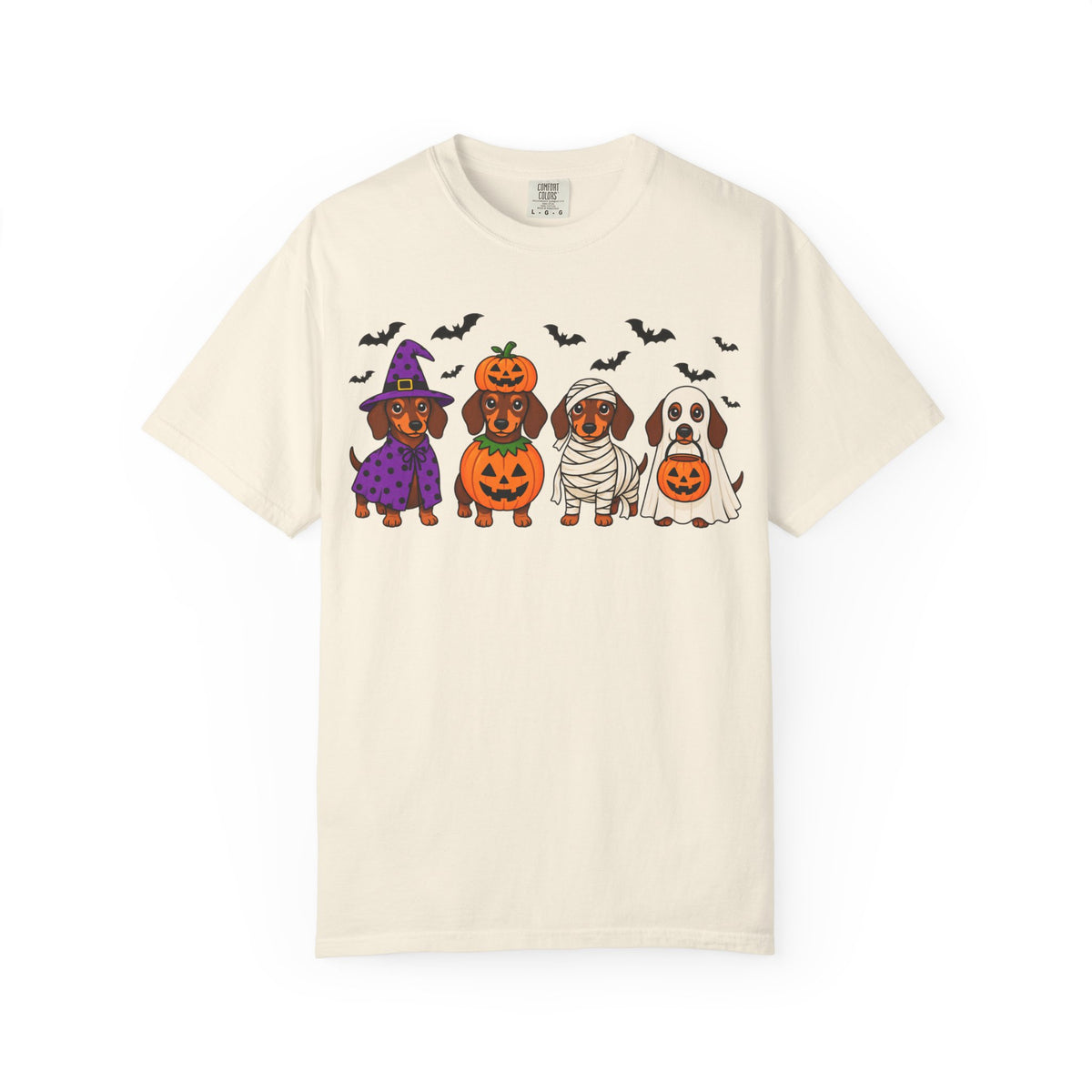 Halloween Dachshund Costume T-Shirt — Cute Dogs in Witch, Pumpkin, Mummy & Ghost Costumes