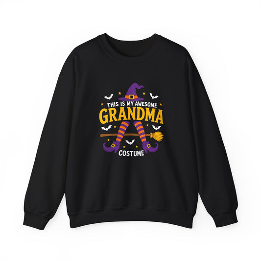 Grandma Halloween Sweatshirt - "This Is My Awesome Grandma Costume" Witch Design