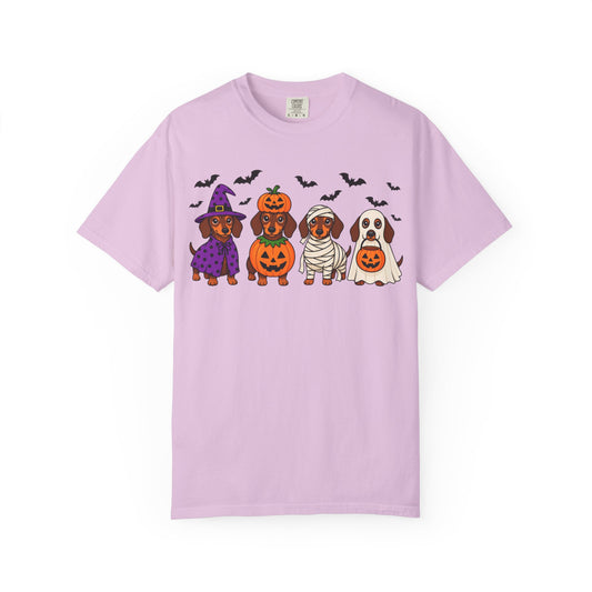 Halloween Dachshund Costume T-Shirt — Cute Dogs in Witch, Pumpkin, Mummy & Ghost Costumes