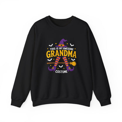 Grandma Halloween Sweatshirt - "This Is My Awesome Grandma Costume" Witch Design
