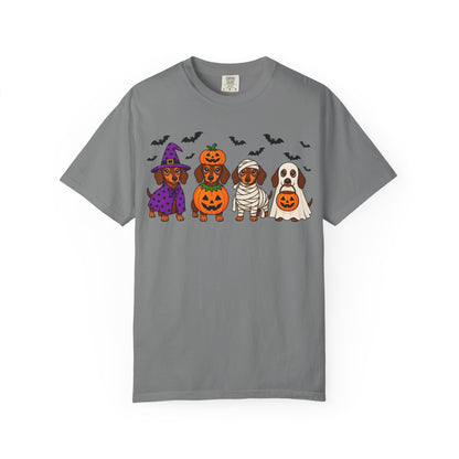 Halloween Dachshund Costume T-Shirt — Cute Dogs in Witch, Pumpkin, Mummy & Ghost Costumes