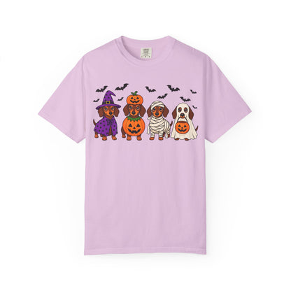Halloween Dachshund Costume T-Shirt — Cute Dogs in Witch, Pumpkin, Mummy & Ghost Costumes