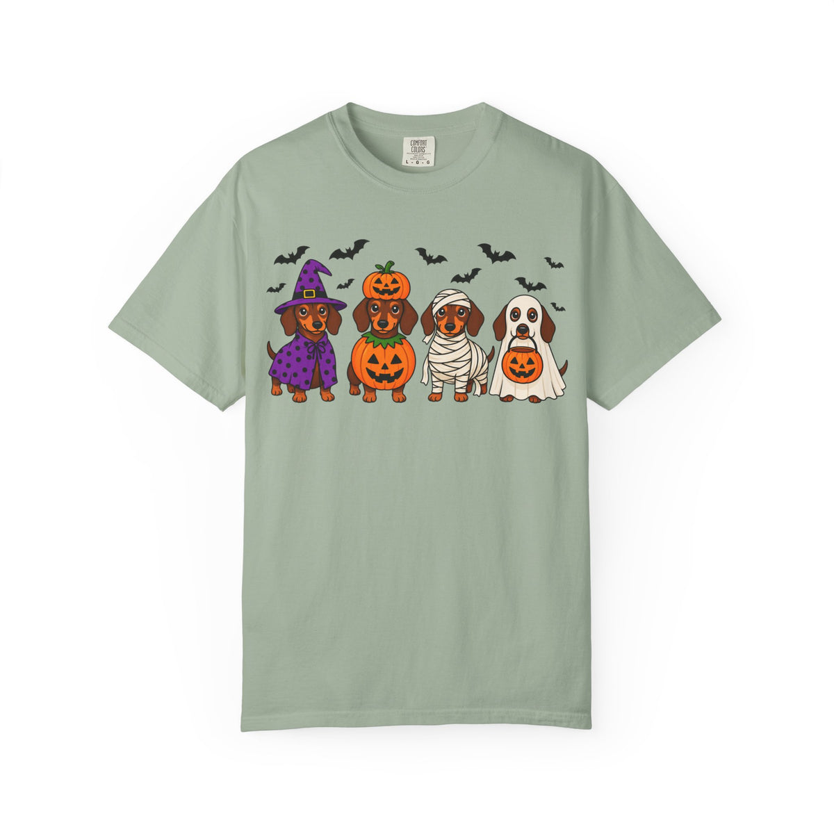 Halloween Dachshund Costume T-Shirt — Cute Dogs in Witch, Pumpkin, Mummy & Ghost Costumes