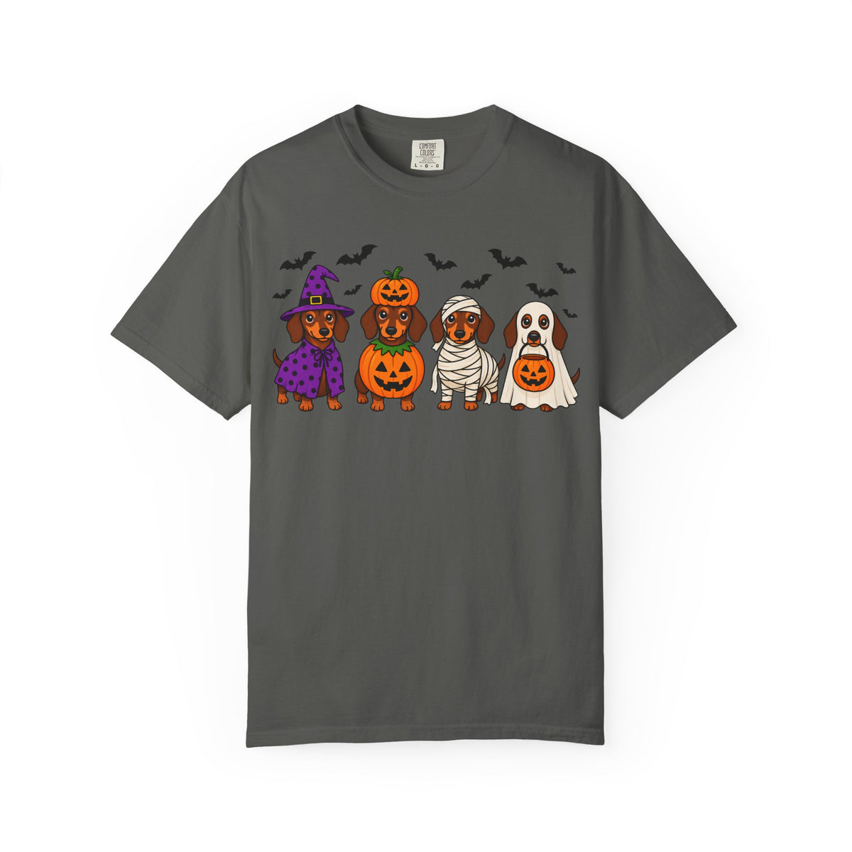 Halloween Dachshund Costume T-Shirt — Cute Dogs in Witch, Pumpkin, Mummy & Ghost Costumes