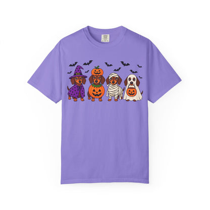 Halloween Dachshund Costume T-Shirt — Cute Dogs in Witch, Pumpkin, Mummy & Ghost Costumes