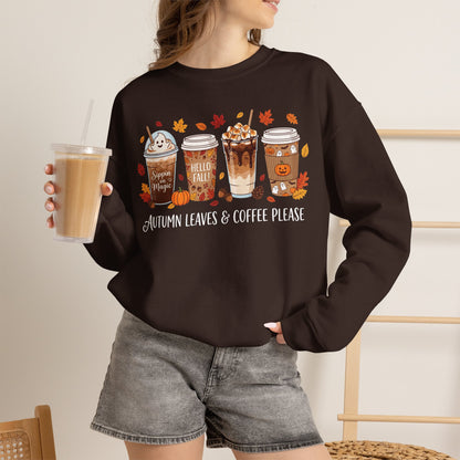 Autumn Leaves & Coffee Please Sweatshirt