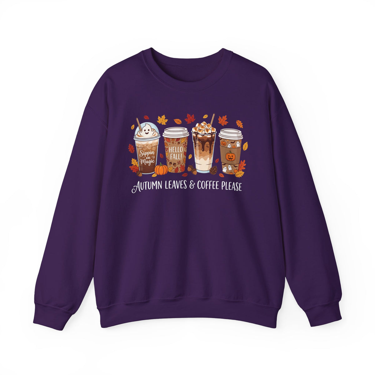 Autumn Leaves & Coffee Please Sweatshirt