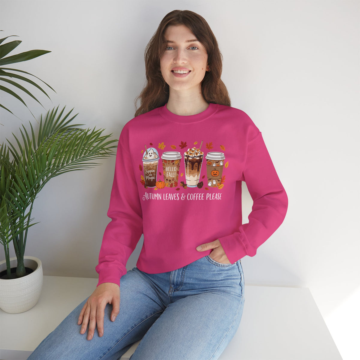 Autumn Leaves & Coffee Please Sweatshirt