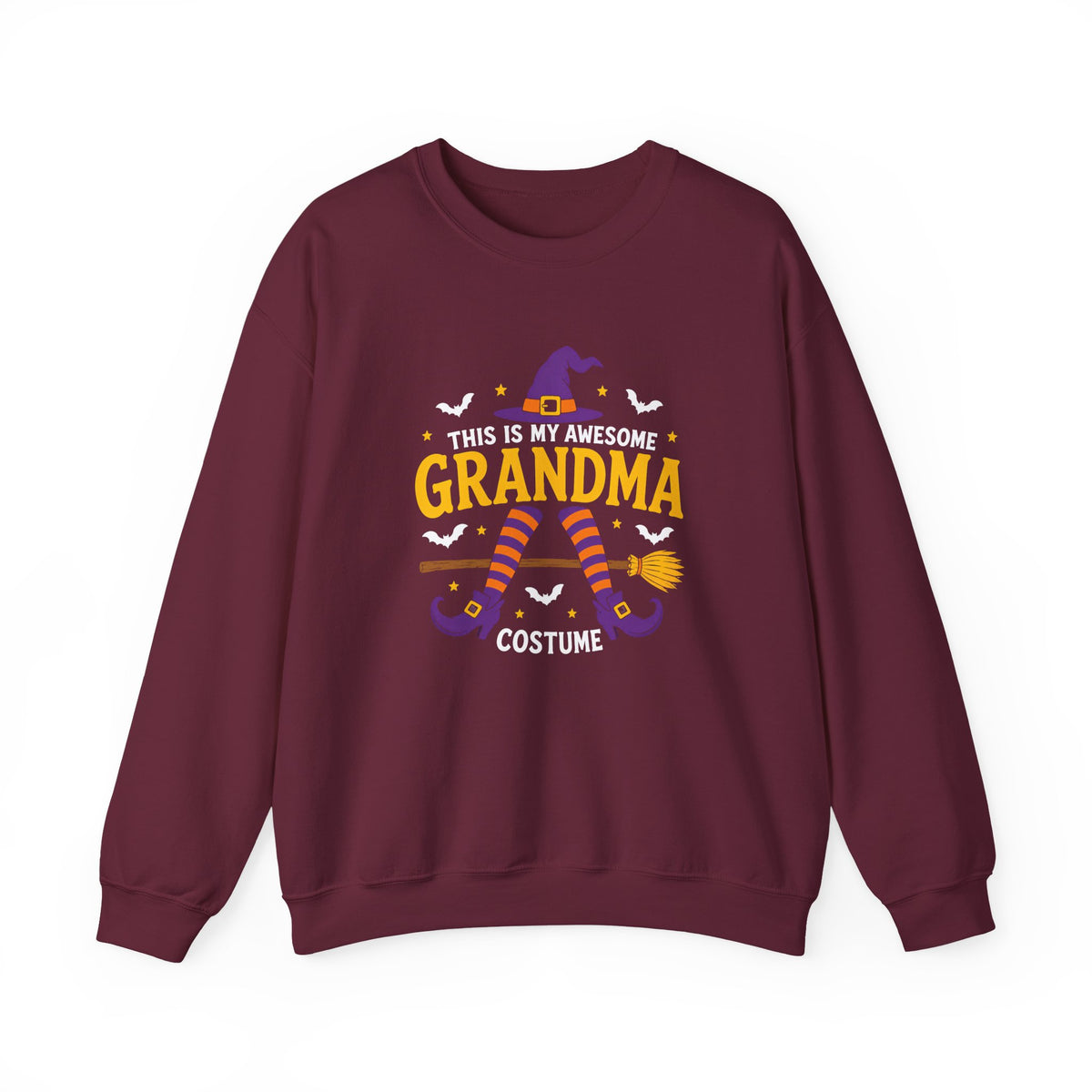Grandma Halloween Sweatshirt - "This Is My Awesome Grandma Costume" Witch Design