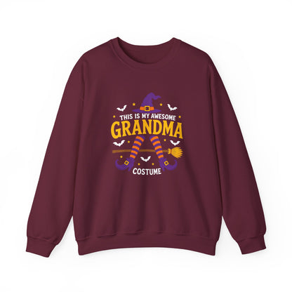 Grandma Halloween Sweatshirt - "This Is My Awesome Grandma Costume" Witch Design