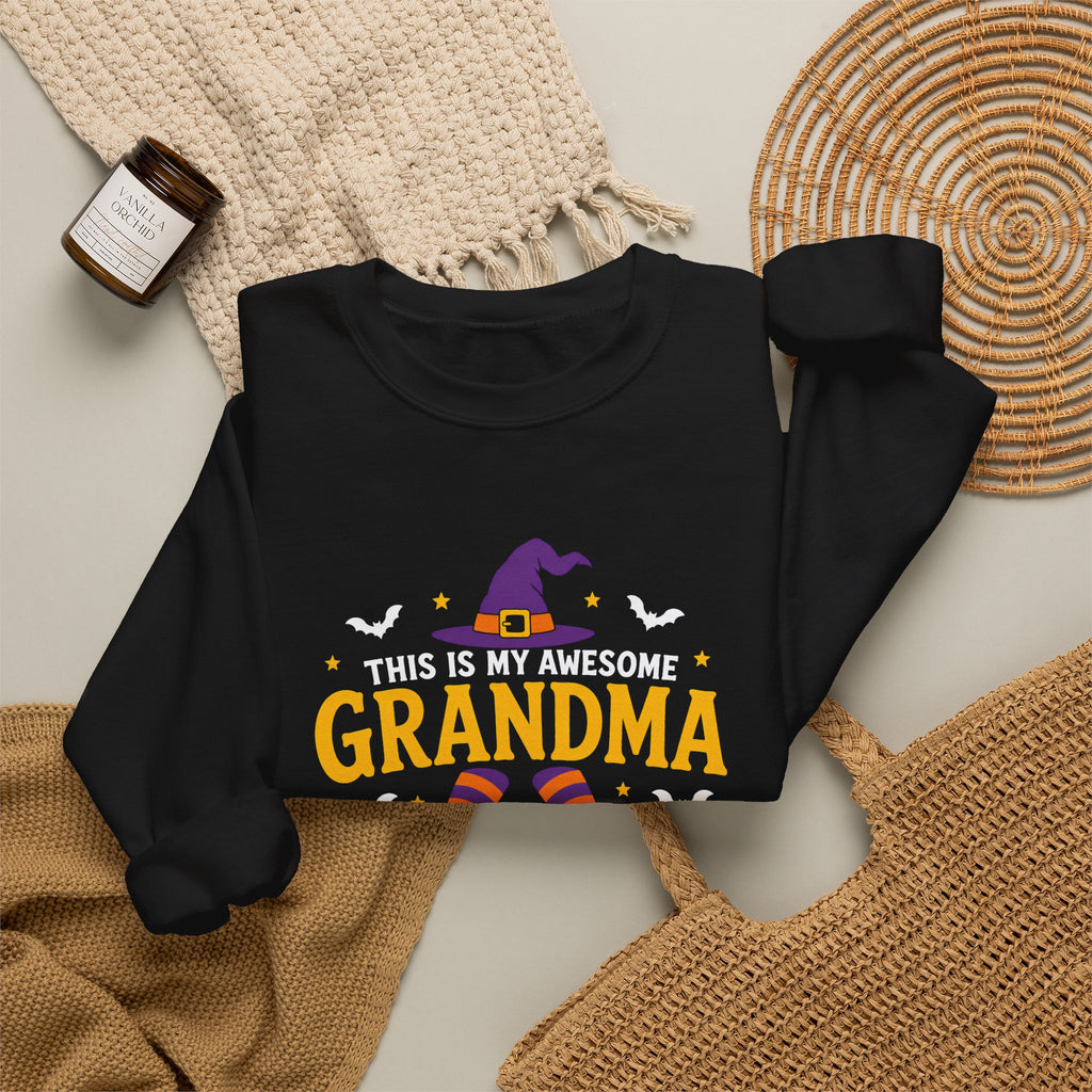 Grandma Halloween Sweatshirt - "This Is My Awesome Grandma Costume" Witch Design