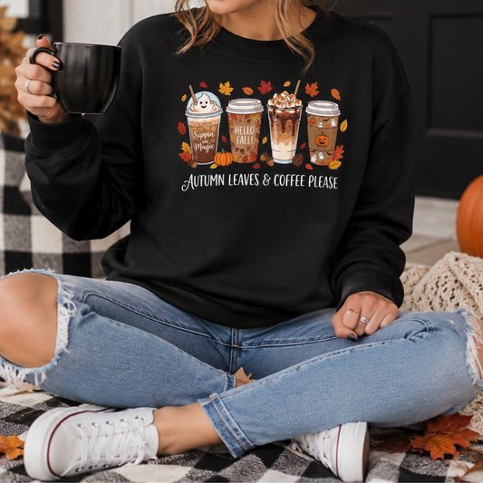 Autumn Leaves & Coffee Please Sweatshirt